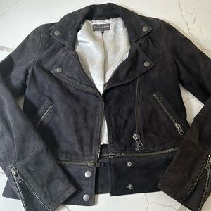 Michael Stars Suede Moto Convertible Jacket